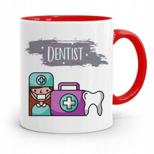 Kubek Czerwony Prezent Dentysty Stomatologa