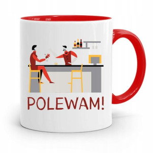 Kubek Czerwony Prezent Dla Barmana Polewam!