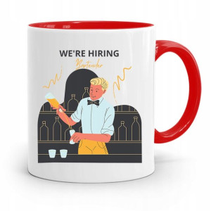 Kubek Czerwony Prezent Dla Barmana We're Hiring