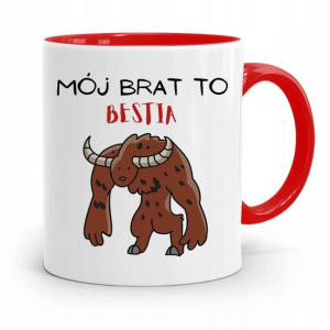 Kubek Czerwony Prezent Dla Brata Brat To Bestia