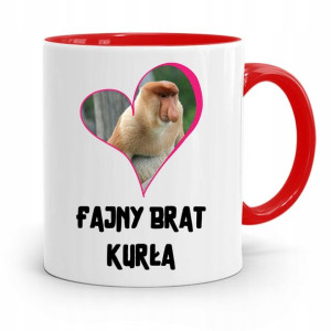 Kubek Czerwony Prezent Dla Brata Fajny Brat Kurła
