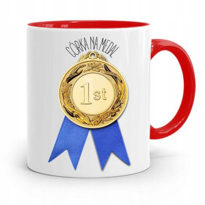 Kubek Czerwony Prezent Dla Córki Córka Na Medal