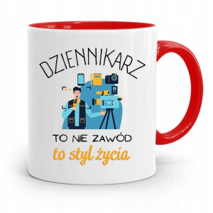 Kubek Czerwony Prezent Dla Dziennikarza Reportera