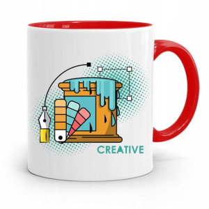 Kubek Czerwony Prezent Dla Grafika Creative
