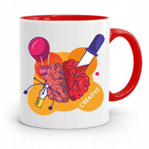 Kubek Czerwony Prezent Dla Grafika Creative