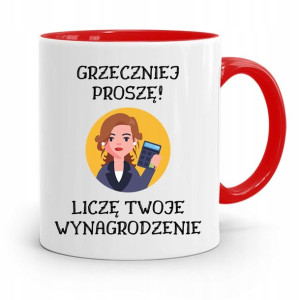 Kubek Czerwony Prezent Dla Księgowej Księgowego