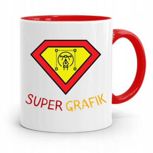 Kubek Czerwony Prezent Dla Super Grafika