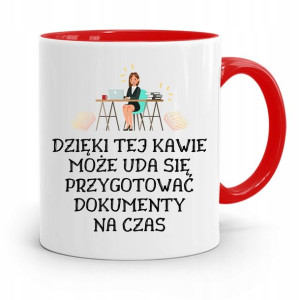 Kubek Czerwony Prezent Sekretarki Może Dzięki Tej