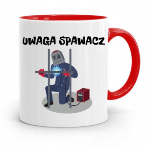 Kubek Czerwony Prezent Spawacza Uwaga Spawacz