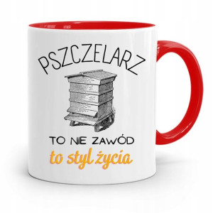 Kubek Czerwony Pszczelarza To Styl Życia Prezent