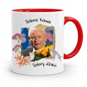 Kubek Czerwony Śmieszny Pis Jarosław Kaczyński
