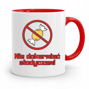 Kubek Czerwony Śmieszny Zabawny Nie Dokarmiać!