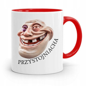 Kubek Czerwony Śmieszny Zabawny Przystojniacha