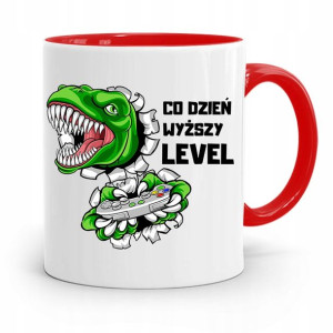 Kubek Czerwony Śmieszny Zabawny Wyższy Level