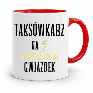 Kubek Czerwony Taksówkarza Taksówkarz Na 5 Gwiazd