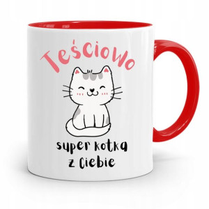 Kubek Czerwony Teściowej Teściowo Super Kotka Z Cb