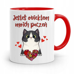 Kubek Czerwony Walentynki Jesteś Obiektem Paczeń