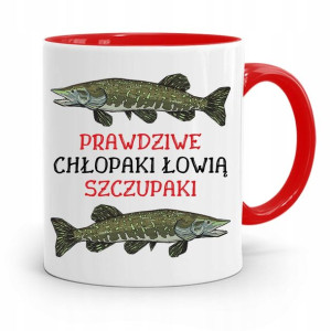 Kubek Czerwony Wędkarza Chłopaki Łowią Szczupaki