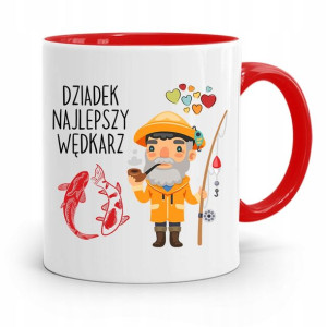 Kubek Czerwony Wędkarza Dziadek Najlepszy Wędkarz