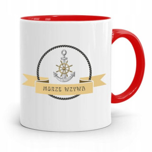 Kubek Czerwony Wędkarza Morze Wzywa! Prezent