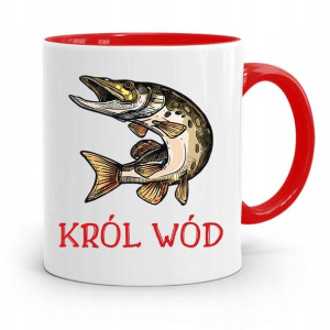 Kubek Czerwony Wędkarza Rybaka Król Wód Prezent