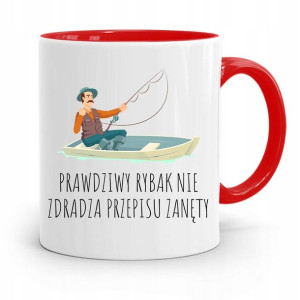 Kubek Czerwony Wędkarza Rybaka Prawdziwy Rybak