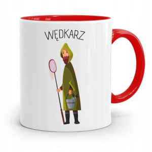 Kubek Czerwony Wędkarza Rybaka Prezent