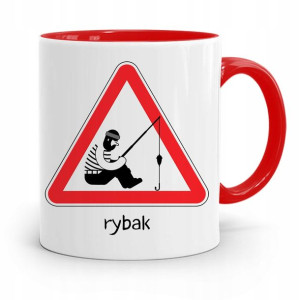 Kubek Czerwony Wędkarza Rybaka Rybak Prezent