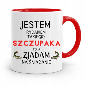 Kubek Czerwony Wędkarza Rybaka Zjadam Na Śniadanie