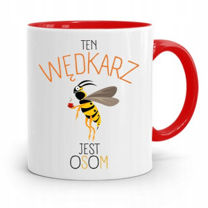 Kubek Czerwony Wędkarza Ten Wędkarz Jest Osom