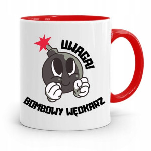 Kubek Czerwony Wędkarza Uwaga Bombowy Wędkarz