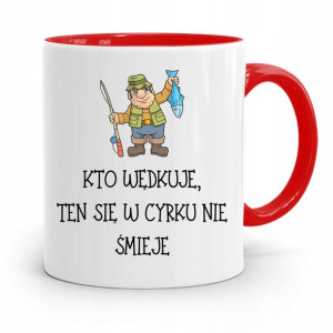 Kubek Czerwony Wędkarza W Cyku Się Nie Śmieje