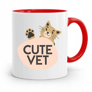 Kubek Czerwony Weterynarza Cute Vet Prezent