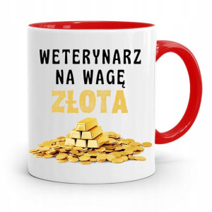 Kubek Czerwony Weterynarza Na Wagę Złota Prezent