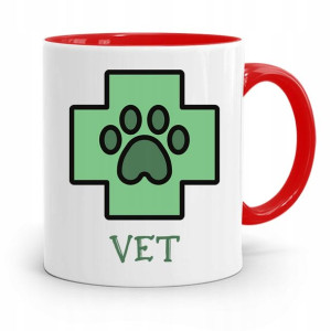 Kubek Czerwony Weterynarza Veterinarian Prezent