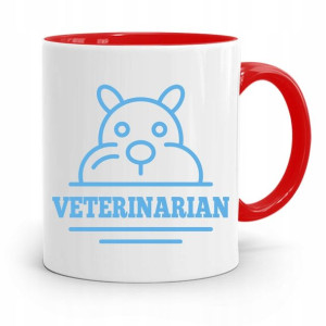 Kubek Czerwony Weterynarza Veterinarian Prezent