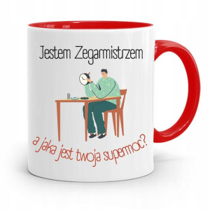 Kubek Czerwony Zegarmistrza Jestem Zegarmistrzem