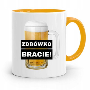 Kubek Żółty Prezent Dla Brata Zdrówko Bracie!
