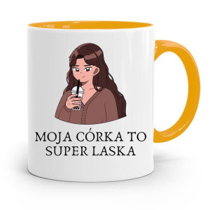 Kubek Żółty Prezent Dla Córki Córeczki Super Laski
