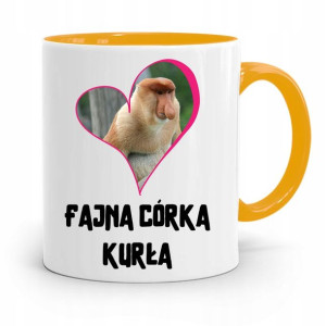 Kubek Żółty Prezent Dla Córki Fajna Córka Kurła
