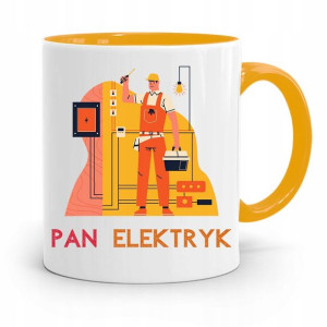 Kubek Żółty Prezent Dla Elektryka Pan Elektryk