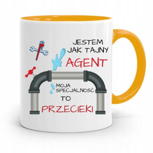 Kubek Żółty Prezent Dla Hydraulika Tajny Agent