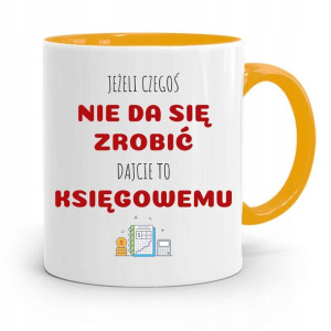 Kubek Żółty Prezent Dla Księgowej Księgowego