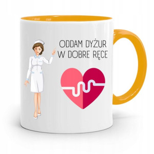 Kubek Żółty Prezent Dla Pielęgniarki Oddam Dyżur