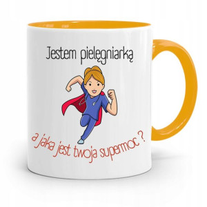 Kubek Żółty Prezent Dla Pielęgniarki Supermoc