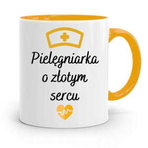 Kubek Żółty Prezent Dla Pielęgniarki Złote Serce