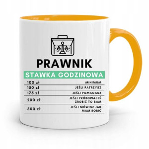 Kubek Żółty Prezent Dla Prawnika Stawka Godzinowa