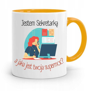 Kubek Żółty Prezent Dla Sekretarki Jestem