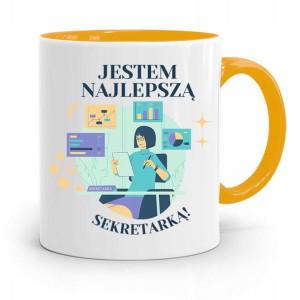 Kubek Żółty Prezent Dla Sekretarki Najlepszą