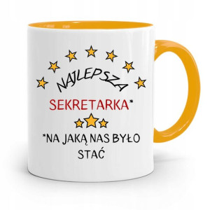 Kubek Żółty Prezent Dla Sekretarki Najlepsza